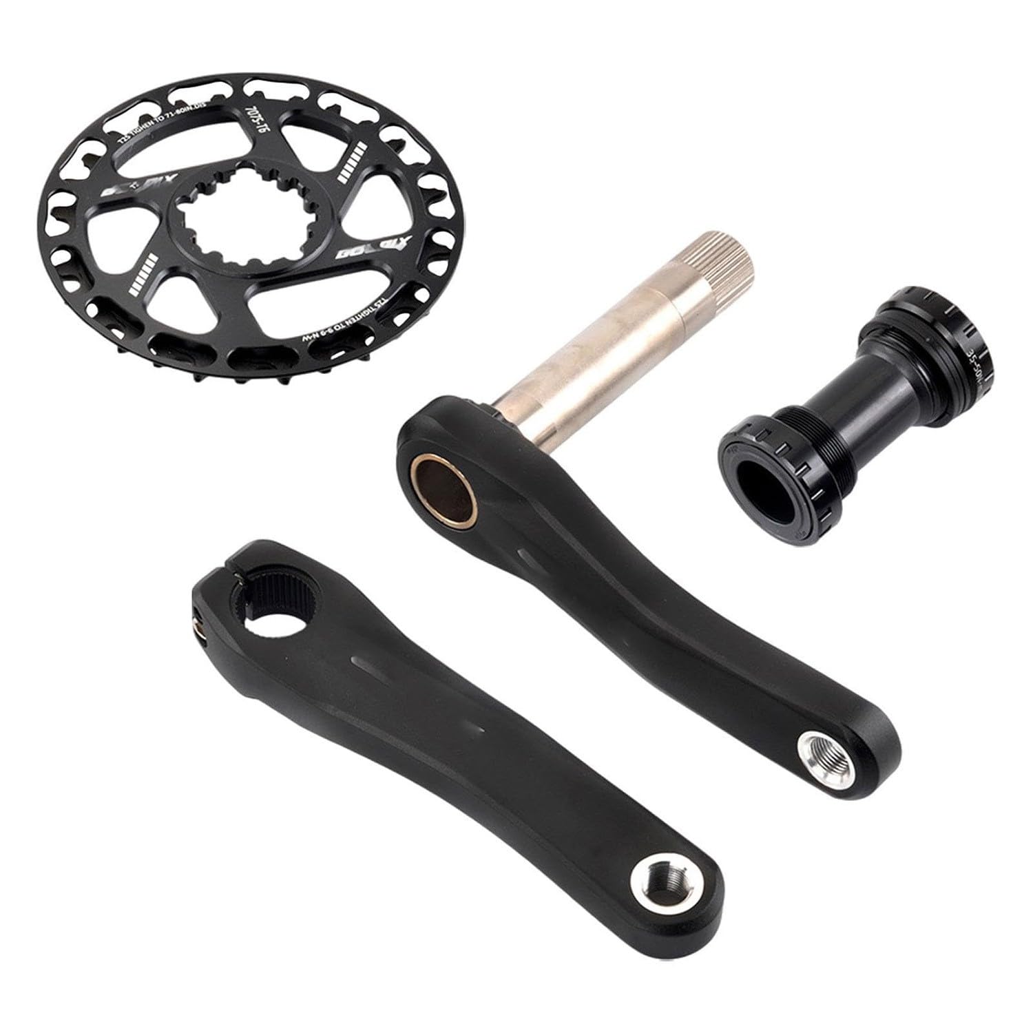 Bielas Bicicleta Juego De Bielas De MTB Plegables para Niños 28/30/32/34/36T con Pernos De Plato Y Soporte Inferior Juego De Bielas De Montaña Integradas Huecas De Aleación De Alum