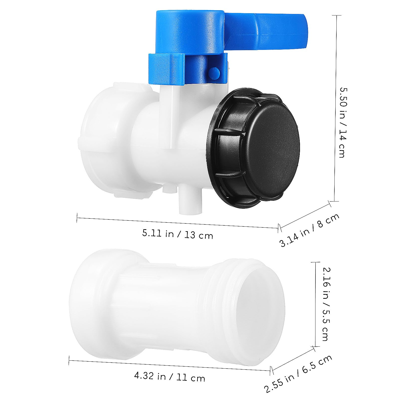Plastikowy kran z wbudowanym zaworem i przedłużoną rurką, adapter zbiornika na wodę deszczową Reu do wydajnego zbierania wody i rozpuszczania wody