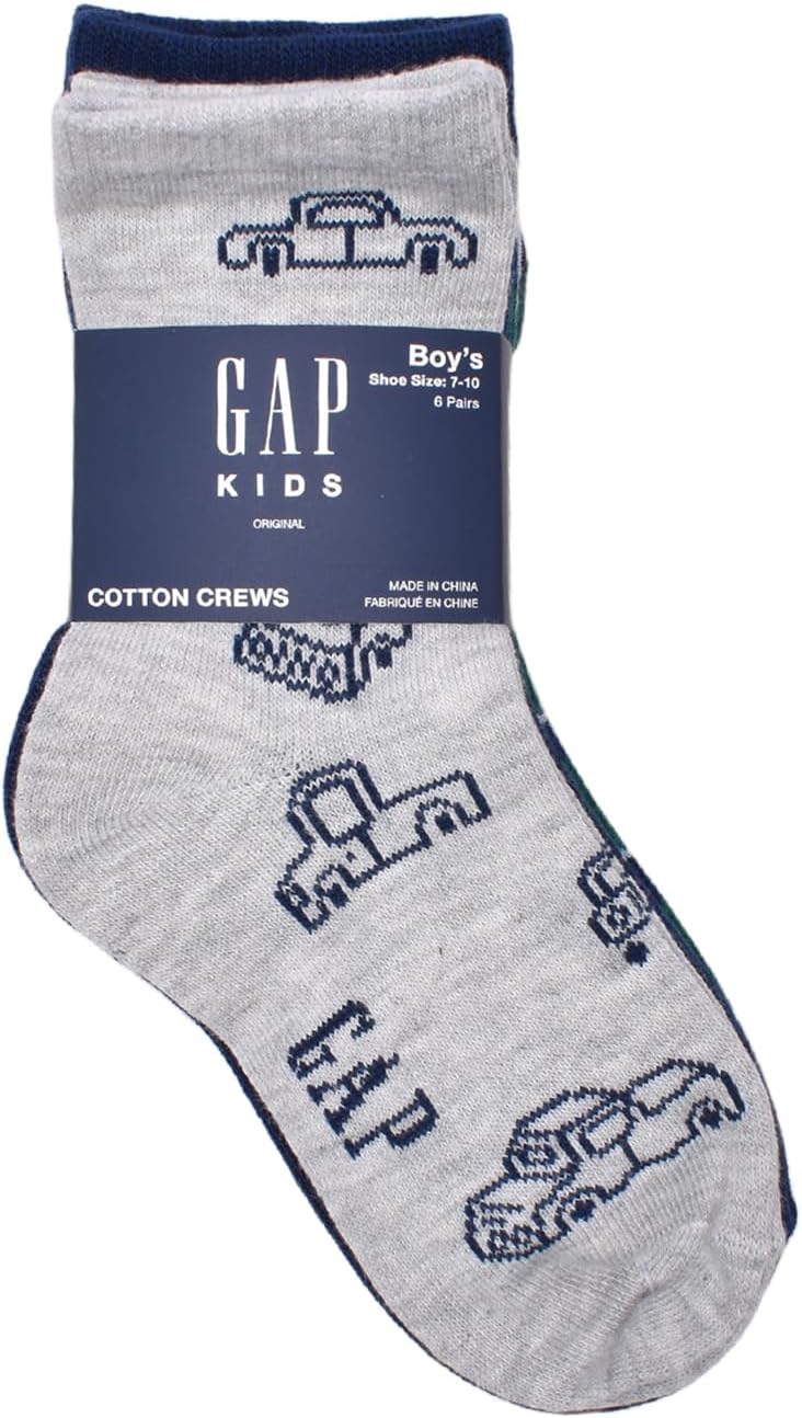 GAP boys Crew Socks, Multi-pack Kids Socks, Soft & Stretchy, Comfortable - Image 3