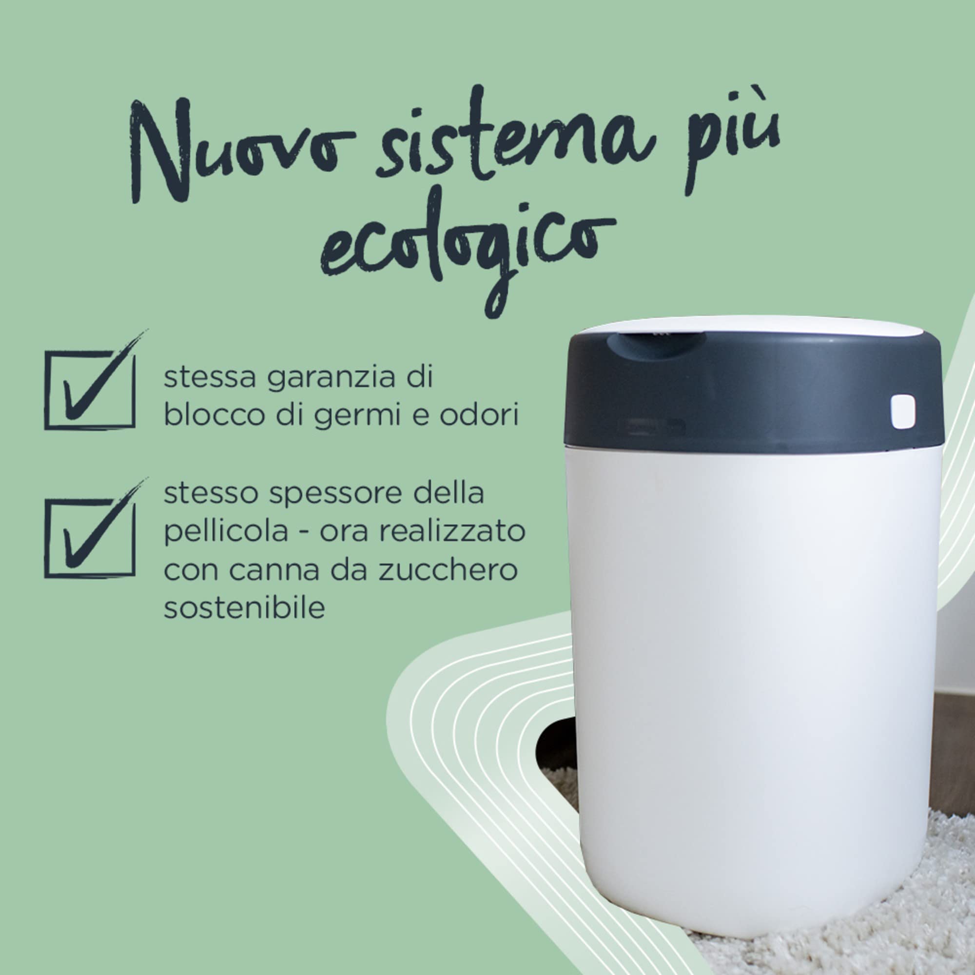 Tommee Tippee Ricariche per Mangiapannolini Avanzato Twist And Click, Con Pellicola Antibatterica Greenfilm Prodotta In Modo Biologico, 6 pezzi