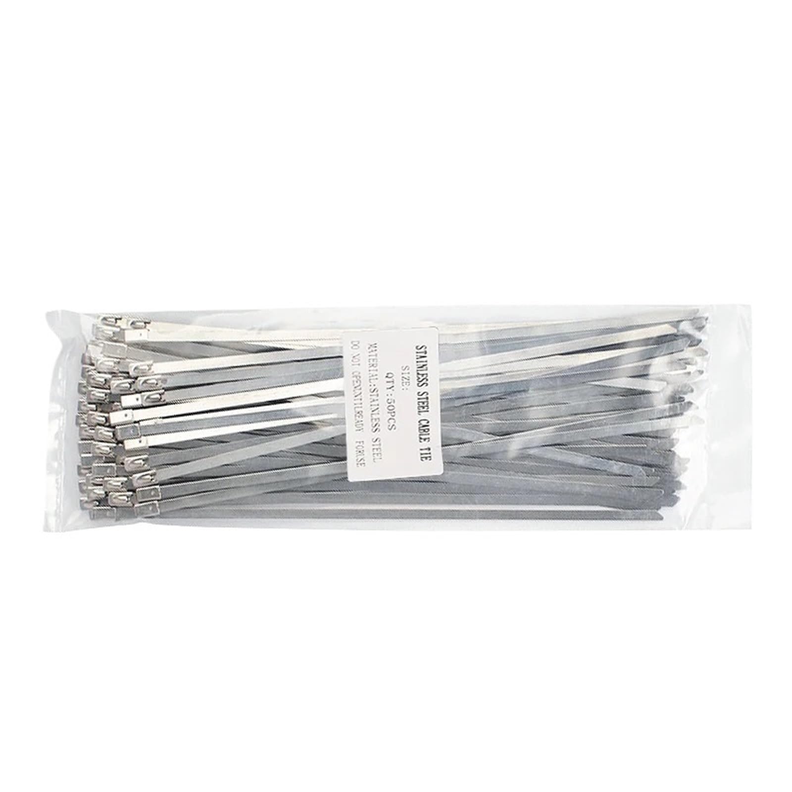 Stainless Steel Metal Cable Tie 50Pcs Stainless Steel Metal Cable Ties 150mm-500mm Self-lockin Resistance 4.6mm(4.6x400mm)
