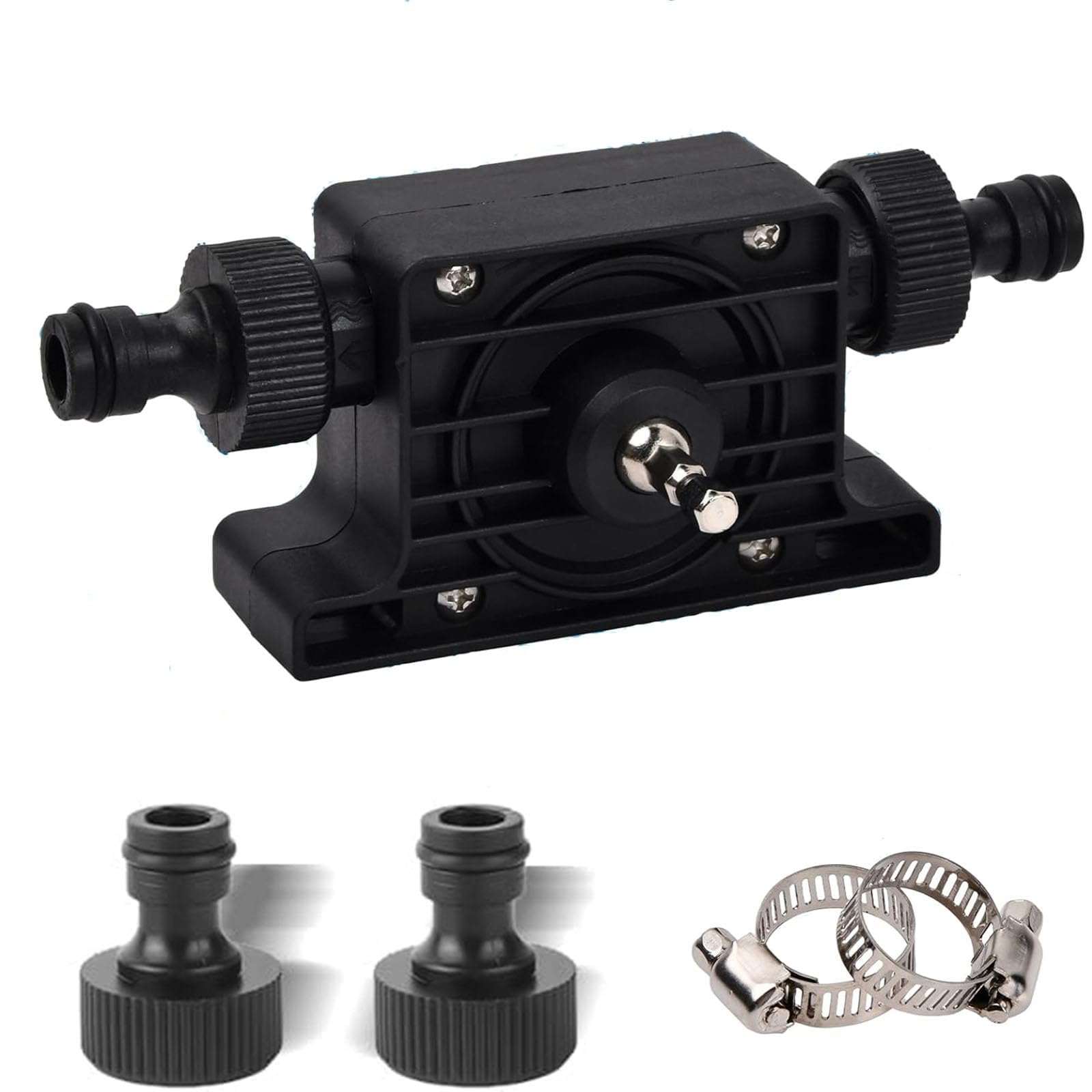 7mm Shank Mini Electric Drill Pump, Self-Priming Transfer Pump with 2 Quick-Connect Fittings, 2 Anti-Leak Clamps, Cordless Drill Pump Ideal for Home, Garden & Workshop Oil, Diesel