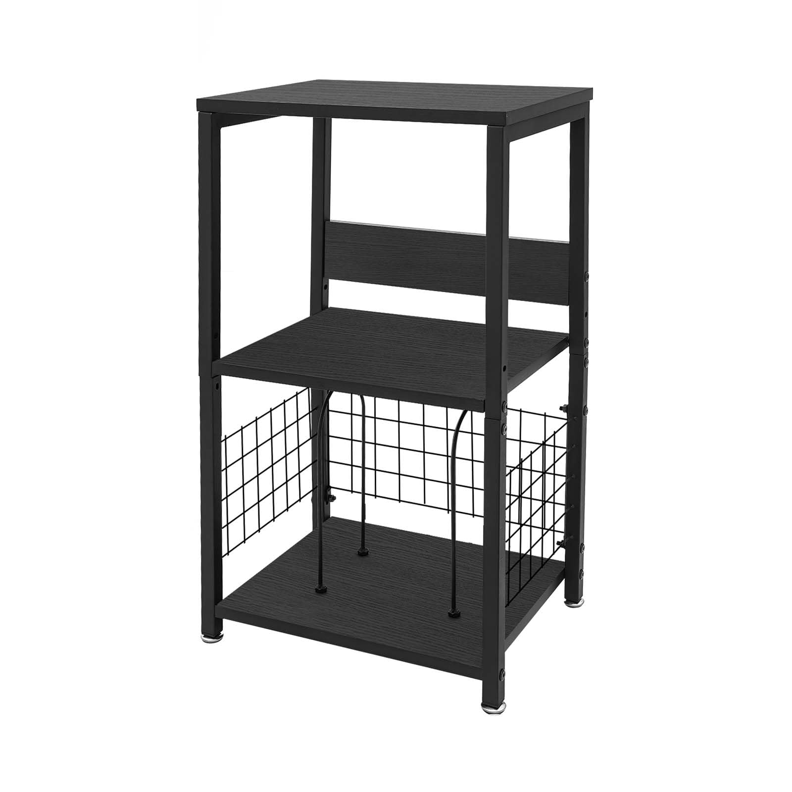Treeisland Supporto per giradischi a 3 ripiani, per riporre dischi in vinile, fino a 45,4 kg, tavolo per soggiorno, camera da letto, nero