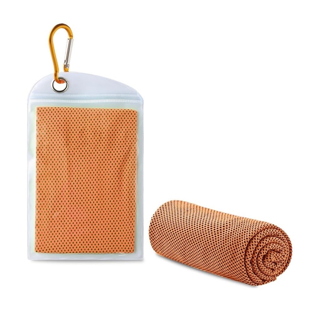 Clarture 2pcs Quick-Dry Microfiber Cooling Towel for Outdoor Sports - Sweat Absorption & Body Cooling Towels(Orange)