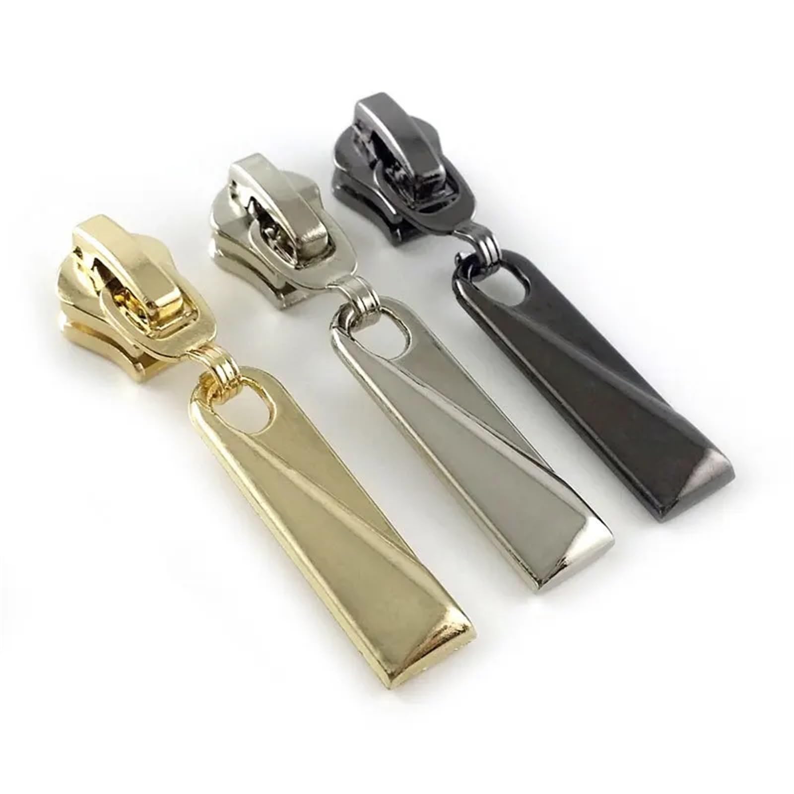 Odpinany uchwyt zamka błyskawicznego #5 Metalowa automatyczna blokada Głowica Ściągacze do suwaków zamków błyskawicznych Zestawy naprawcze Zaczep DIY Akcesoria szycia Wymiana uchwytu(Silver 5)