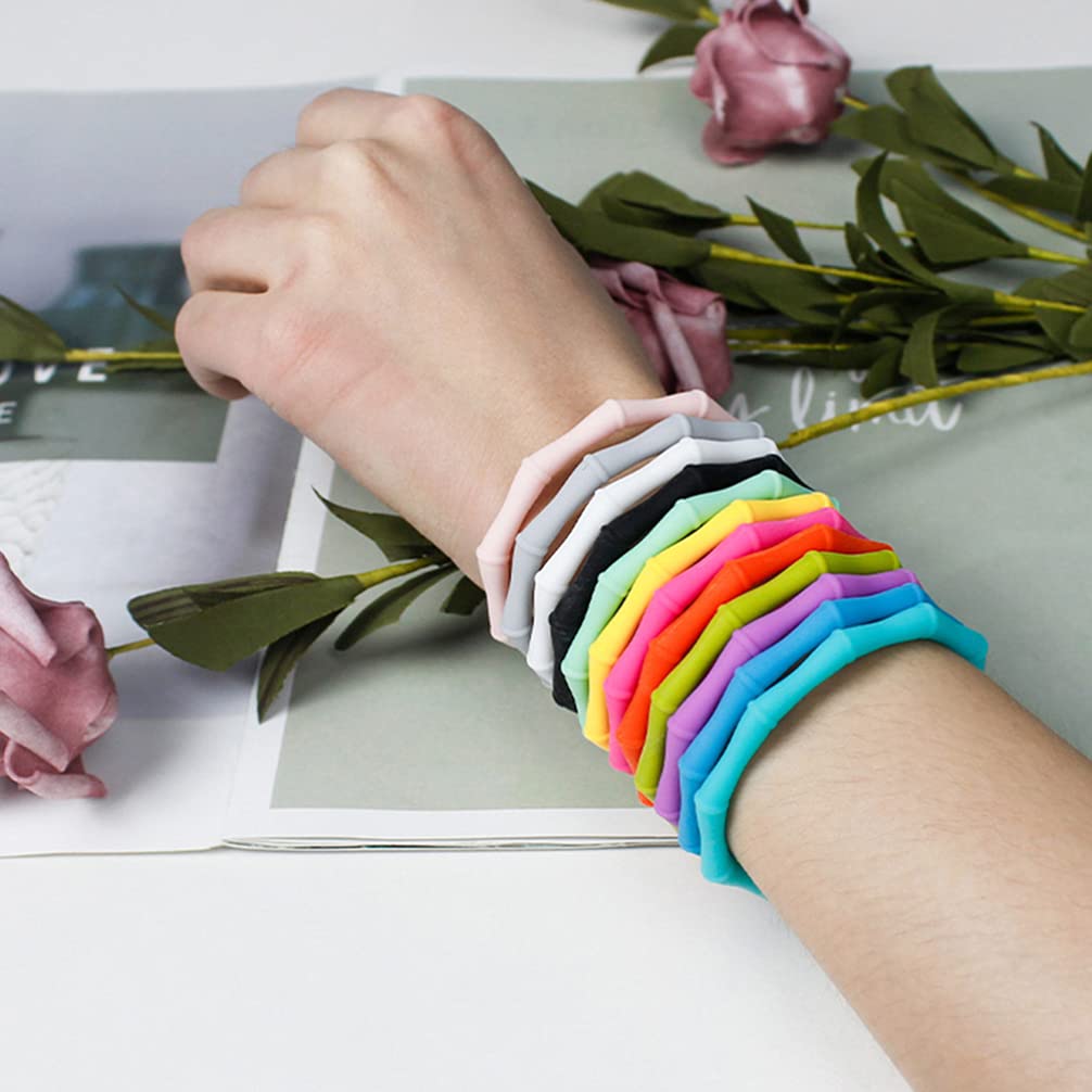 Generic 6pcs Silicone Bracelet Blank Rubber Wristbands for Sports Teams Games Party Favors : Office Products