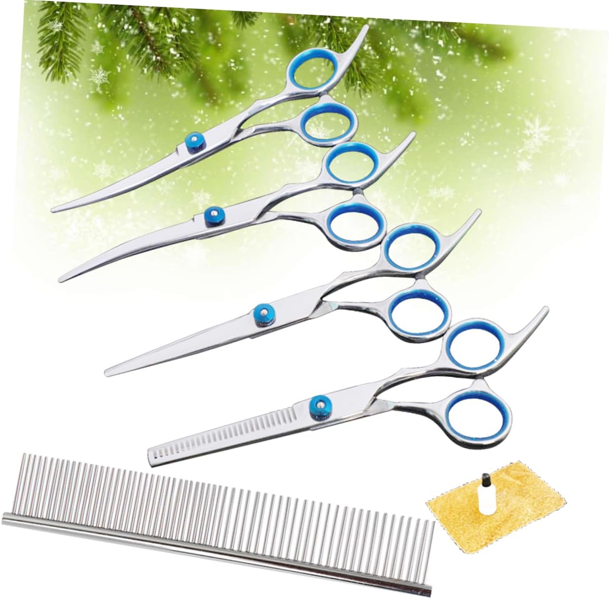PET Grooming Hair Cutting Scissors Set 8-Piece Dog and Cat Hairdressing Tools Teeth Cut Scissor Portable 6-Inch Hair Cutter for PET Styling