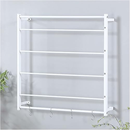 Soporte de cinta para montaje en pared, negro y blanco, cuadrado de metal de 4 capas, organizador de almacenamiento versátil para envolver papel de