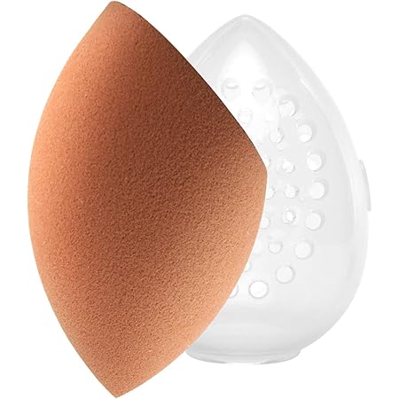 Amazon Com Energy Makeup Beauty Sponge Blender With Blender Holder Case Flawless For Liquid Cream Foundation Concealer Bronzer Blush Setting Powders Cosmetics Blending Bouncy Makeup Sponges With Case Brown Beauty