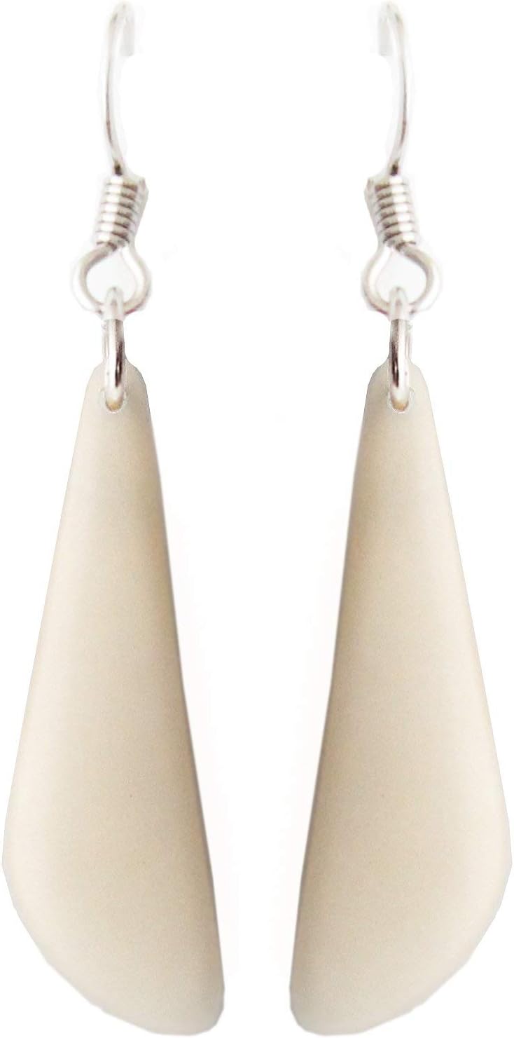 Tagua Nut Earrings Slivers Handmade Fair Trade, Lightweight by Florama Natural Jewelry