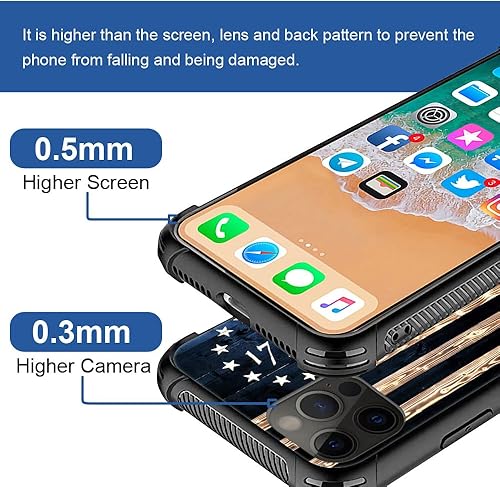 Miniatura 4 de DAIZAG Funda compatible con iPhone 12, 1776 Vintage USA Flag Wood American Flag Case para iPhone 12 Pro fundas para hombre y mujer, protección