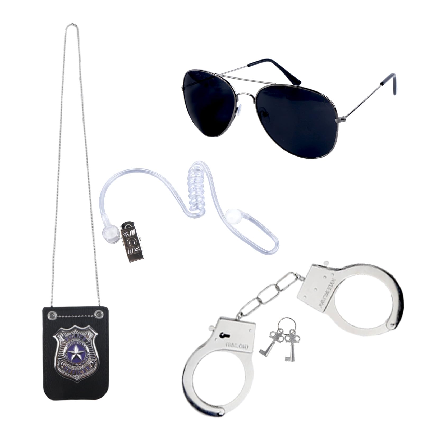 Kitimi Police Accessories, Costume Handcuffs for Police Costume Women Halloween Costumes for Women & Men