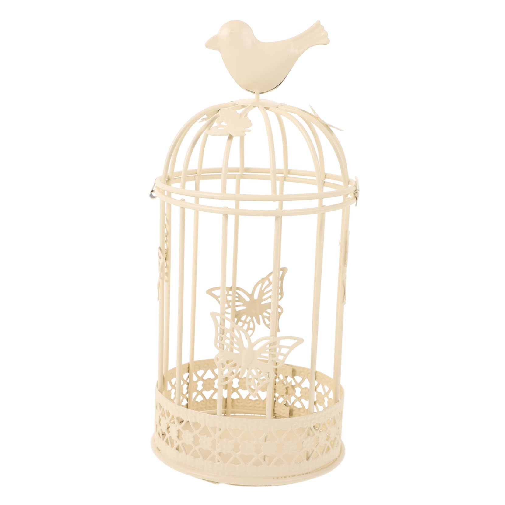 Cabilock European Style Butterfly Cage Candle Holder Birdcage Candle Cage Bird Cage Decor Cages Vintage Candle Holder Bracket Bird Cage Candlestick Holders Ornamental Prop Table White Jesus
