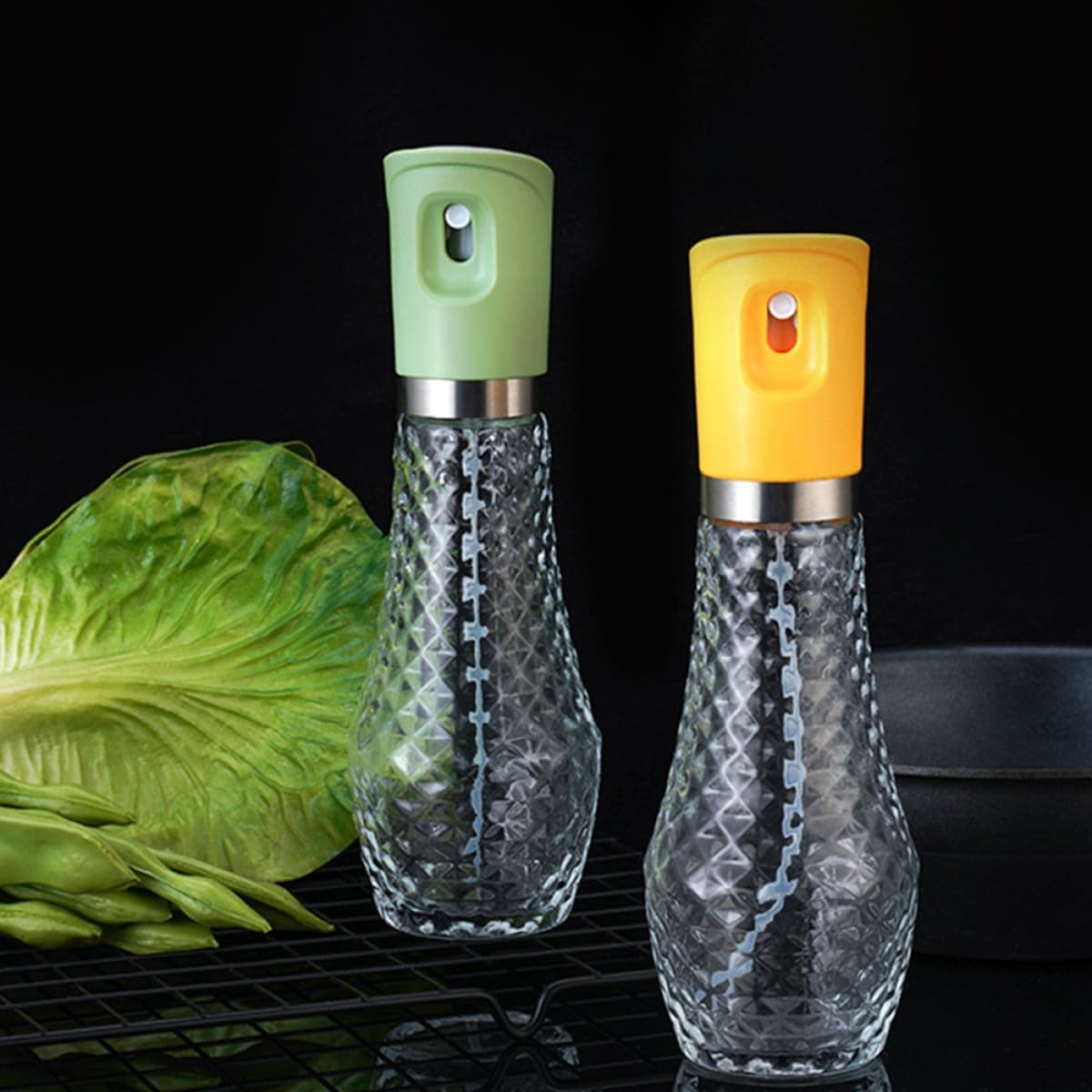 Kichvoe Glass Oil Spray Bottle Ergonomic Design Glass Oil Dispenser for Kitchen Cooking Air Fryer and Salad Dressing for Healthy Meal Preparation