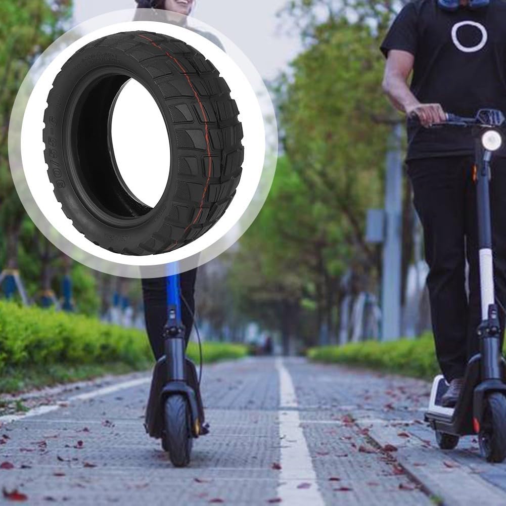 Roue Tubeless Scooter, Pneu de rechange sans chambre à air pour scooter électrique 10" Taille 90/55-6,10x3.0,80/65-6, Pneus pneumatiques en caoutchouc pour scooter électrique à vide, 235x94mm