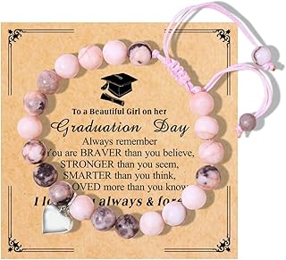 Chuchoter Perfect Teen Girls Gifts,To My Daughter/Granddaughter/Niece Bracelet,Sweet Heart Natural Stone beaded Bracelet,Birthday Christmas Valentines Graduation Gifts