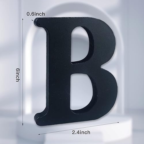 Miniatura 2 de AOCEAN Letras de madera de 6 pulgadas en negro, letra de madera sin terminar para letras decorativas de pared, letras en relieve, letrero de corte