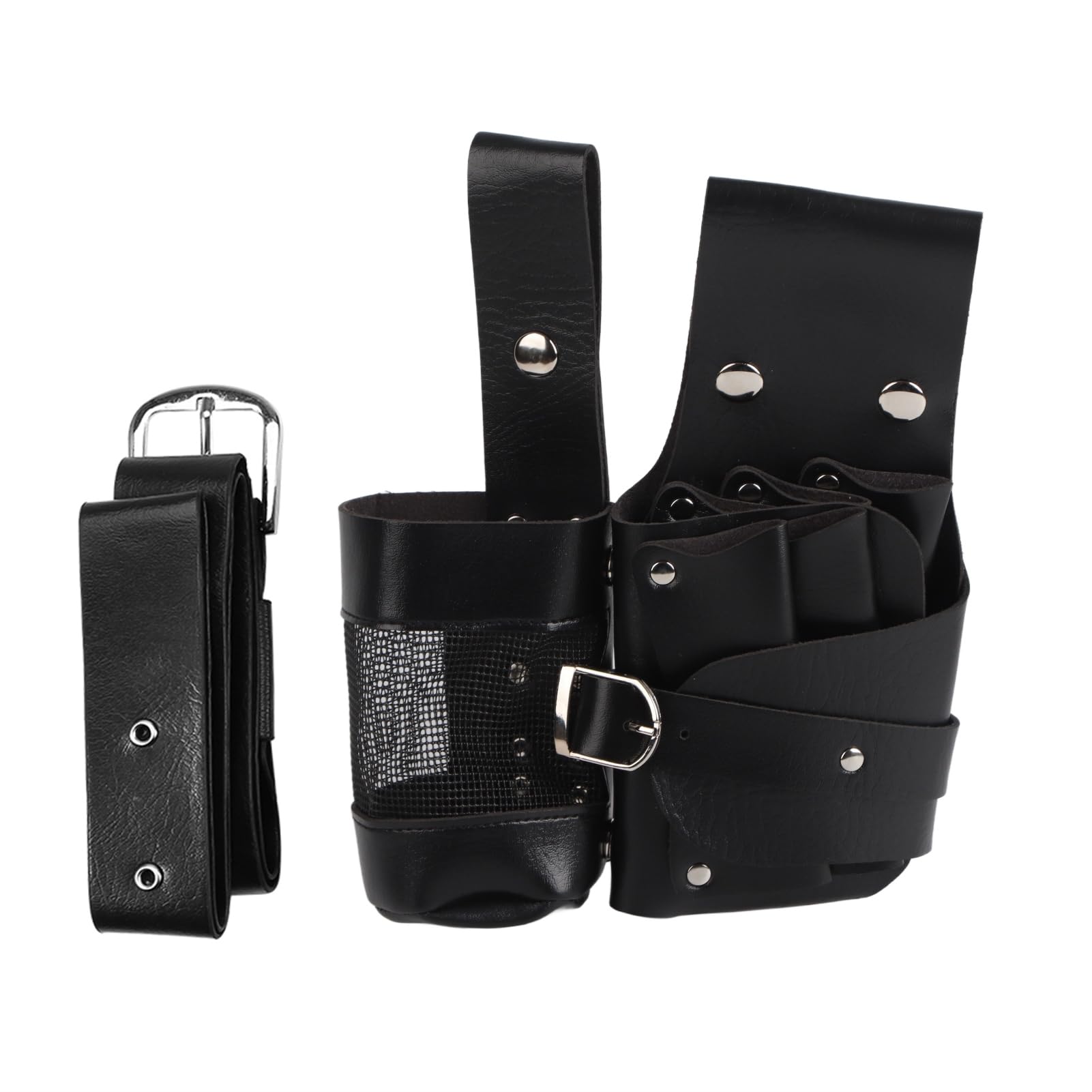 Sac de taille styling tools noir en cuir PU pour coiffeur - 8
