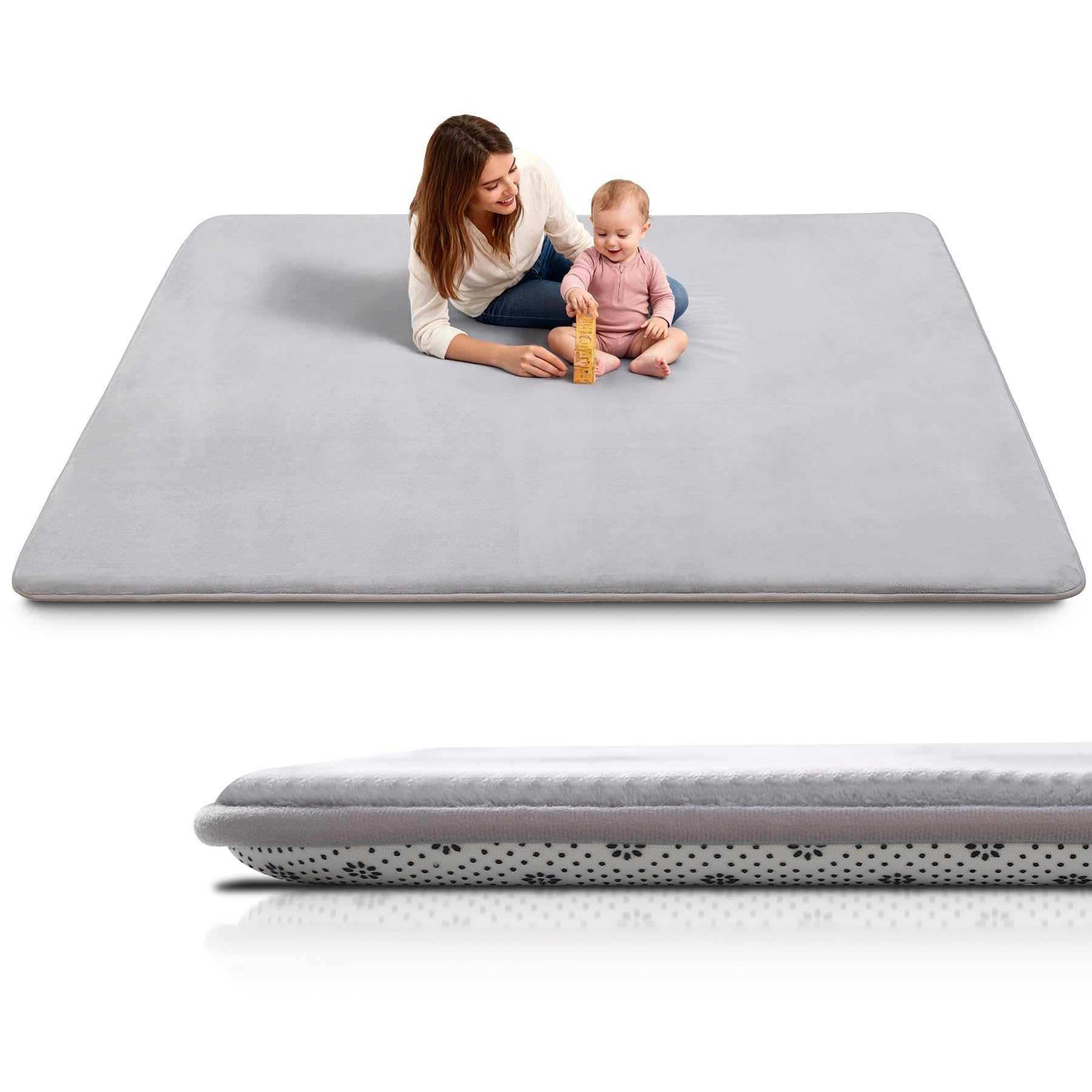 Alfombra Bebe Gruesa Antideslizante,Tapete Bebe Relleno Esponja