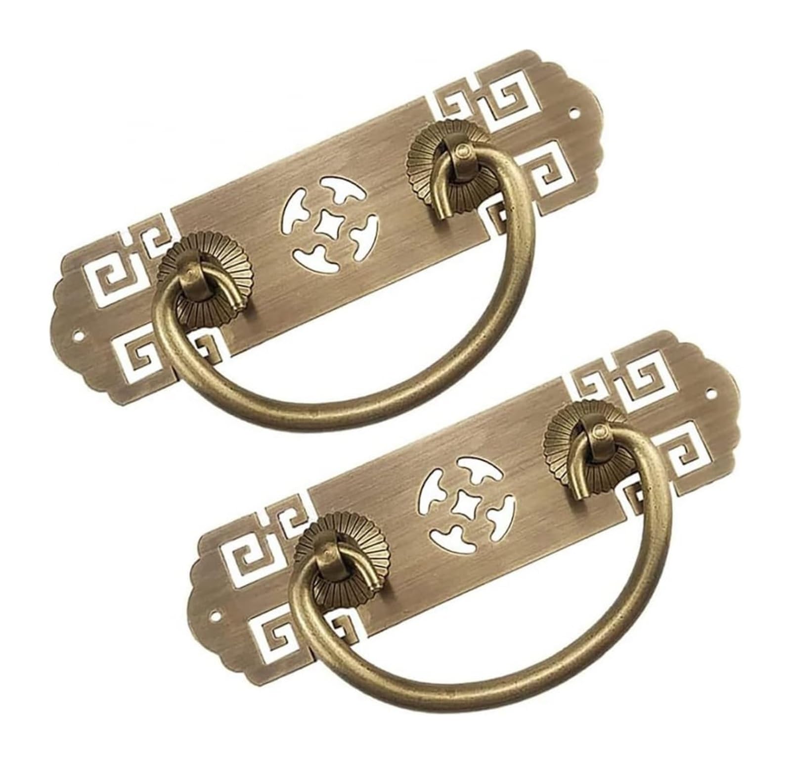 VOPLIVAT Vintage Brass Cabinet Drawer Pulls, Brass Drawer Pulls Cabinet Knobs Handles for Kitchen Cupboard DresserDoor