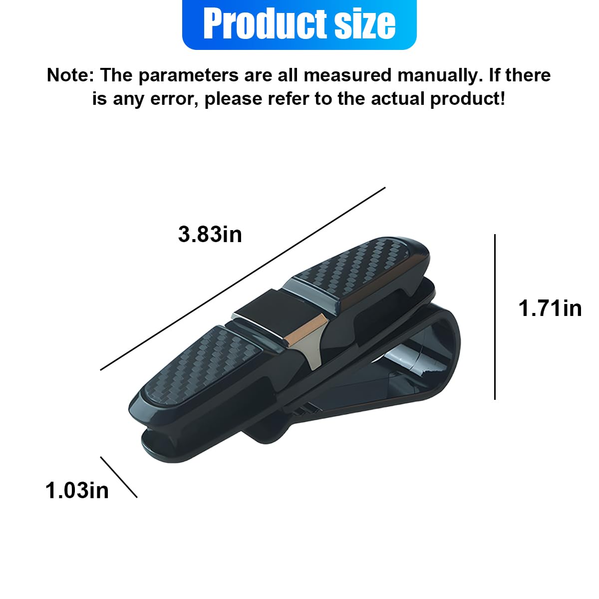 2 soportes para gafas para visera solar de automóvil, soporte de gafas de sol de doble extremo, clip giratorio de 180 grados, accesorio organizador universal para lentes interiores de