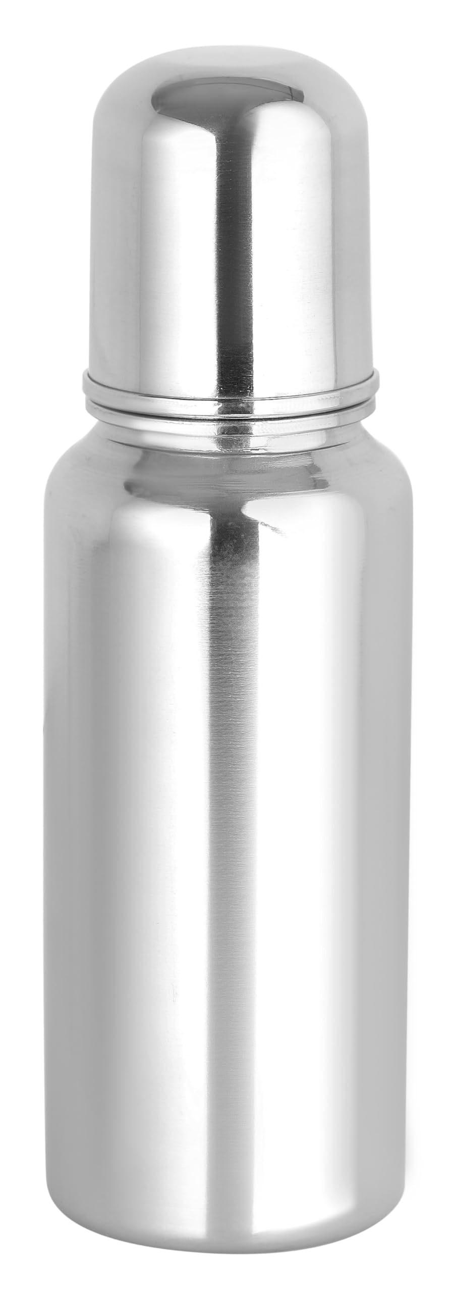 Cute Landings Premium Made of Stainless Steel 304 Grade Baby Feeding Bottle with Soft Silicone Teat/Nipple/Rust BPA & Plastic- Free Sipper/Silver Finish (240 ML, Silver)