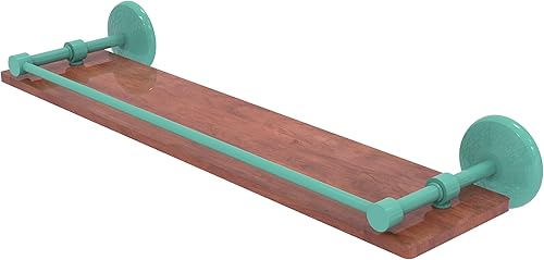 Miniatura 18 de Allied Brass RW-34/18 Retro Wave Collection - Estante de cristal de dos niveles de 18 pulgadas, gris mate Gris mate,Otoño Sparkle,Rojo (Fire Engine