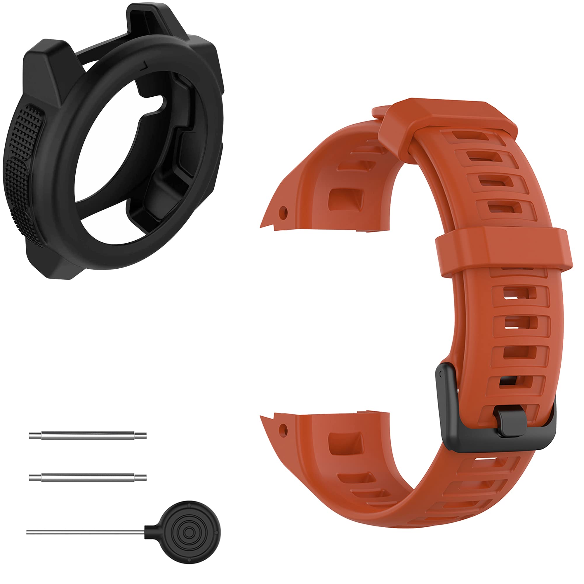 Pasek z etui kompatybilny z Garmin Instinct dla kobiet mężczyzn, miękki silikonowy pasek ochronny do zegarka Garmin Instinct Tide / Tactical/Dual/Solar/Power/Esports Watch