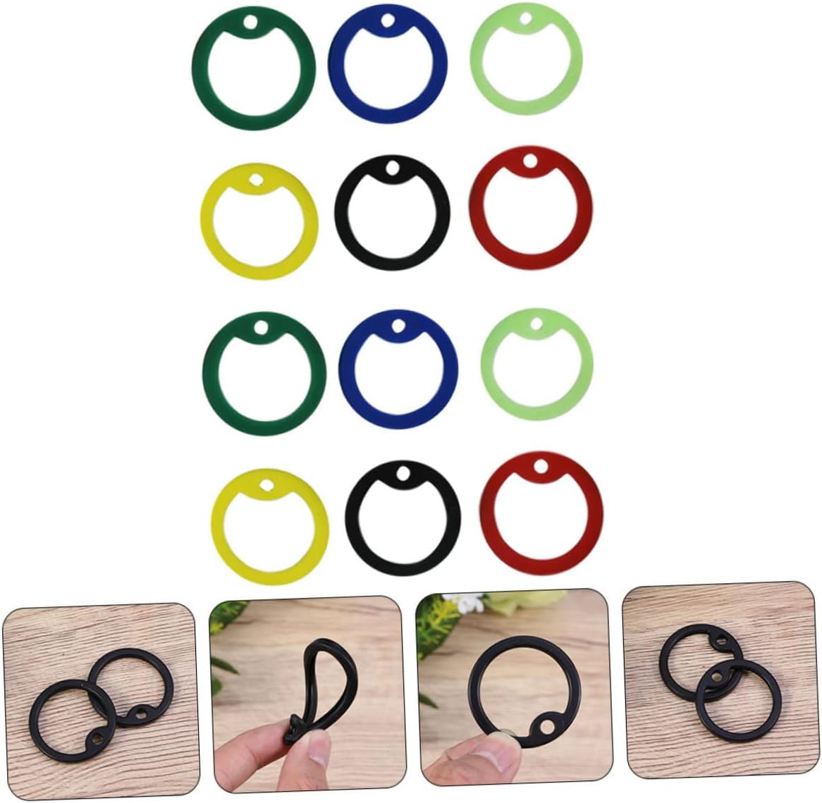 BESPORTBLE 24pcs Dog Tag Silencers Mute Rings for Pet Name Tags Lightweight Easy to Install Accessories Random Colors and Cats image 3
