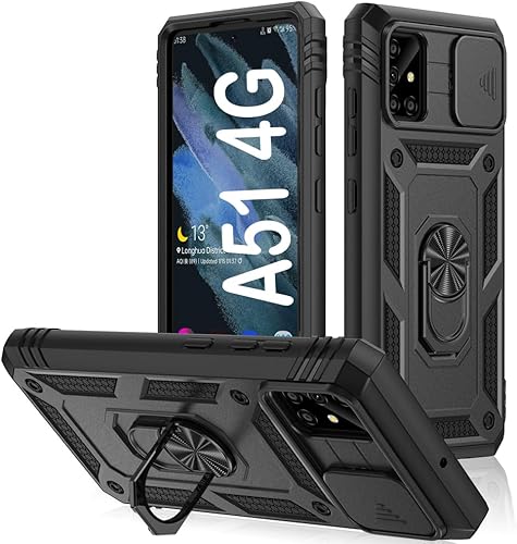 Miniatura 22 de PASNEW Funda para cámara Samsung Galaxy A15 5G, soporte metálico de grado militar, resistente a prueba de golpes, carcasa rígida para Samsung A15