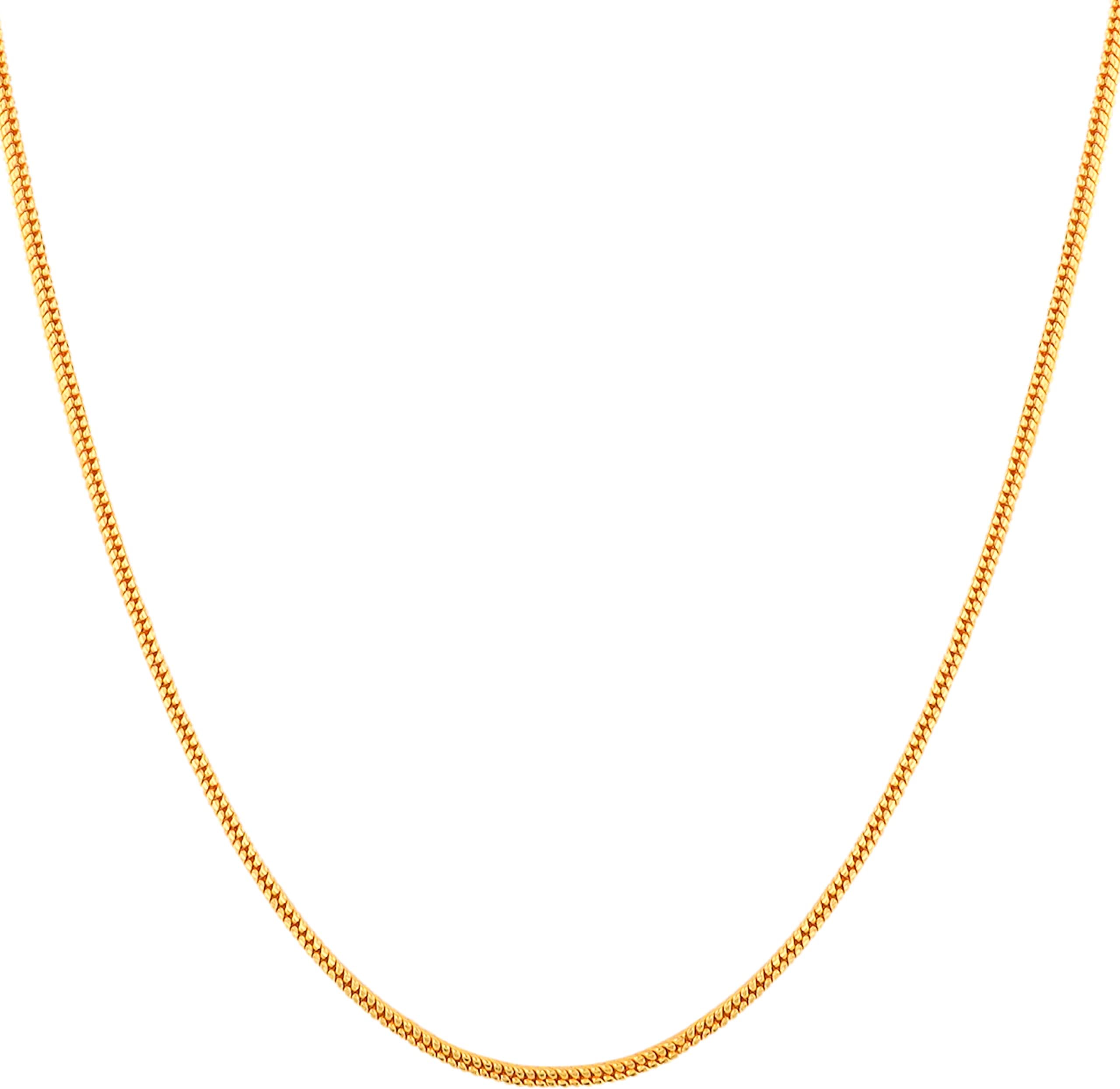 Dazzling Thin Gold Plated Golden Neck Chain For Men Boys Women 28 Inches, 28, Brass, No Gemstone