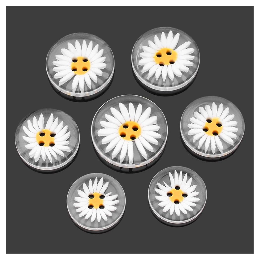 Boutons en résine marguerite lot de 10 tailles assorties pour couture