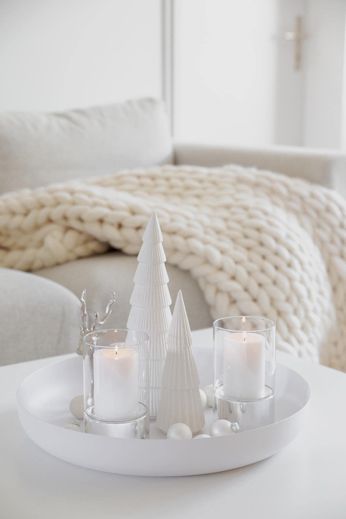 EDZARD set di 2 lanterne Granada (H 15 cm, ø 9 cm) in vetro monoblocco, base silver-look, indoor ed outdoor, per candele fino a ø 8 cm, ideale per la candela permanente Cornelius di Edzard