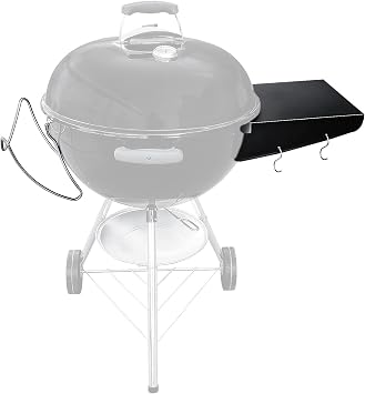 GRISUN Grill Table Shelf and Lid Holder for Weber Kettle Grills 22 Inches, Charcoal Grill Side Table Shelf and Slide a Side Lid Prop, Charcoal Grill Accessories for Weber, Grill No Included