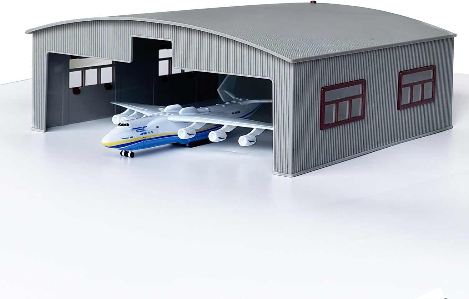 Aircraft Hangar Model 9.84 Inches Wide-Body Airport Accessories ABS Plastic Hangar Building Kit with LED Lights Ideal Accessory for Aircraft Scene