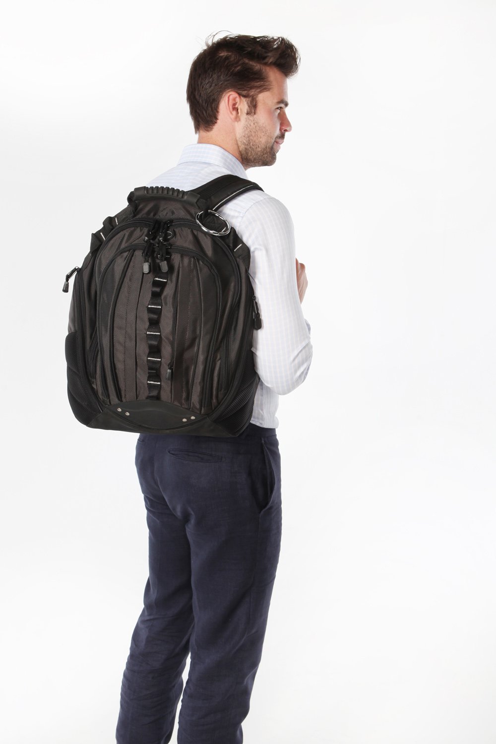 Clipa 2 - Crochet pour Sac / Sac à main - ouvert, c'est un crochet solide, fermé, il devient un anneau, jusqu'à 10 ans de durée de vie - peut également servir de bracelet, Matte Hematite (noir) - 1275