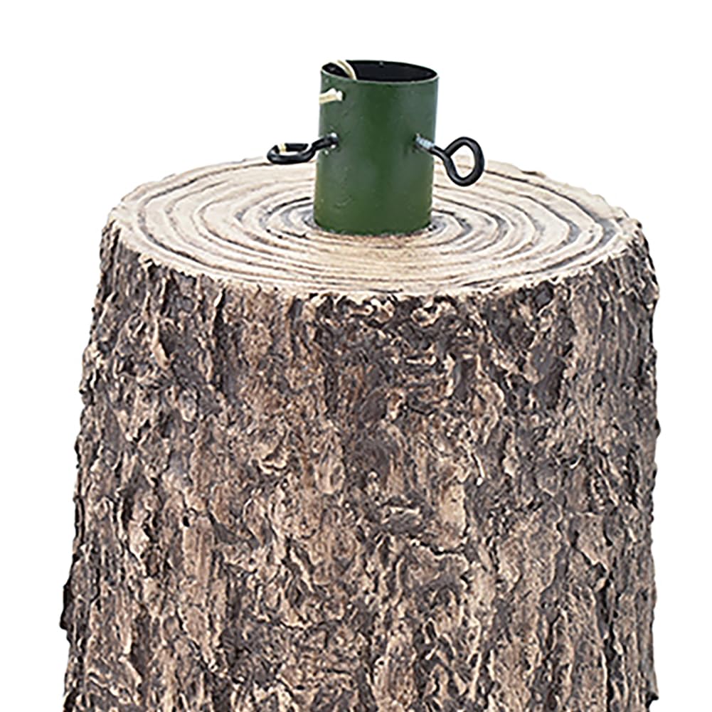 BAKAJI Base Supporto Albero di Natale in Resina, Tronco Realistico Natalizio, Riproduzione Fedele alla Realtà Solida Resistente, Addobbo Festivo Attacco Universale 40mm e Ganci per Adattamento (36 cm)