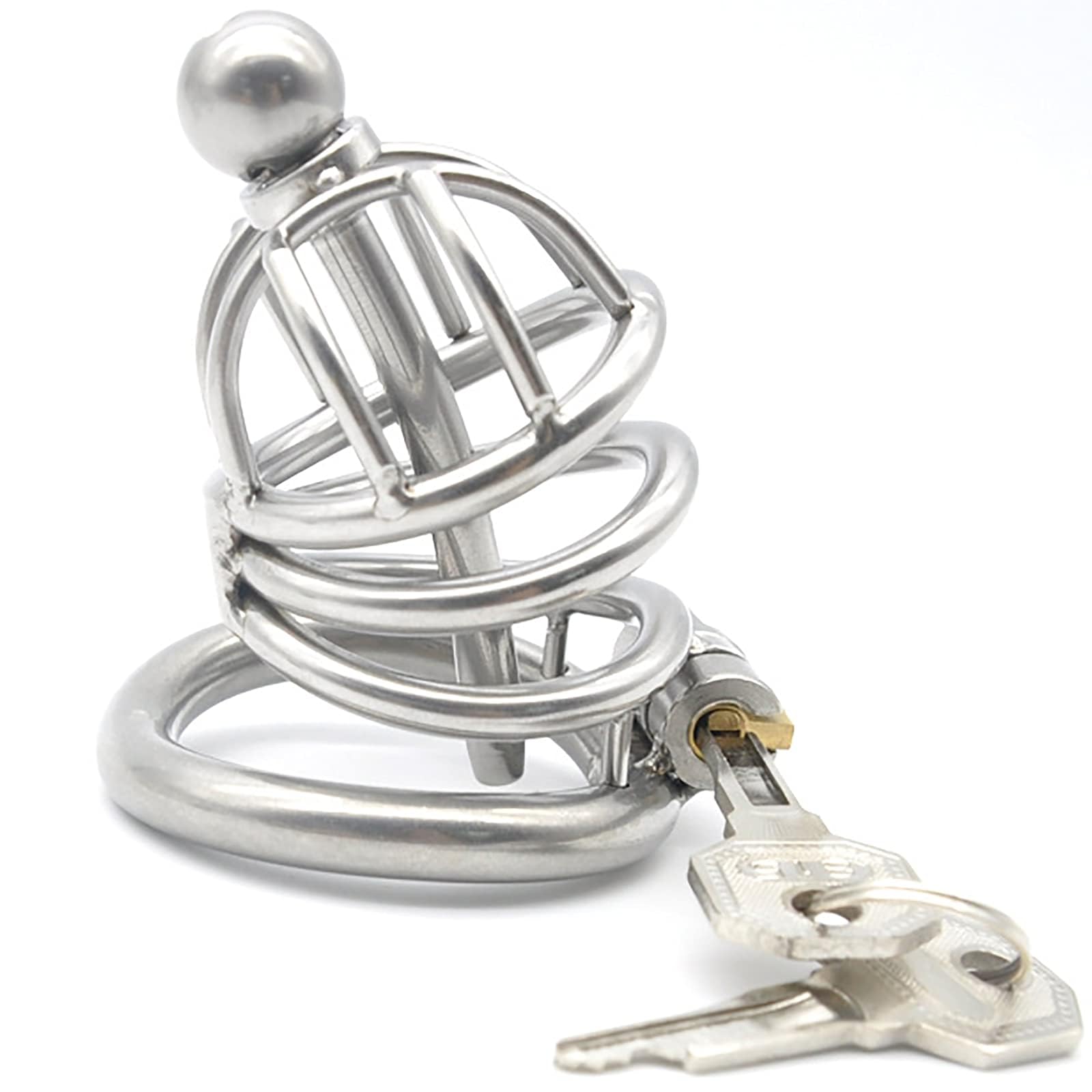 Cintura Di Castità For Uomo In Acciaio Inossidabile Gabbia For Pene Maschile For Con Anello For Regolabile E Dilatatore Uretra