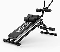Bigzzia 5-in-1 Adjustable Ab Machine Workout Bench - Foldable Core Trainer with LCD Monitor, 330lbs Capacity for Home Gym Abs