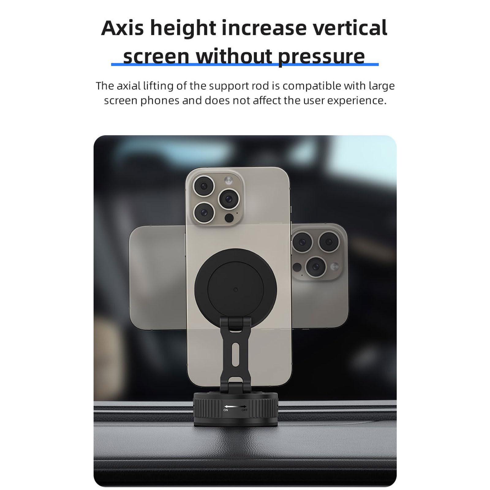 Soporte giratorio de 360 grados para teléfono celular con base de ventosa, soporte de teléfono de 360 grados para un ángulo de visión óptimo, soporte magnético para teléfono
