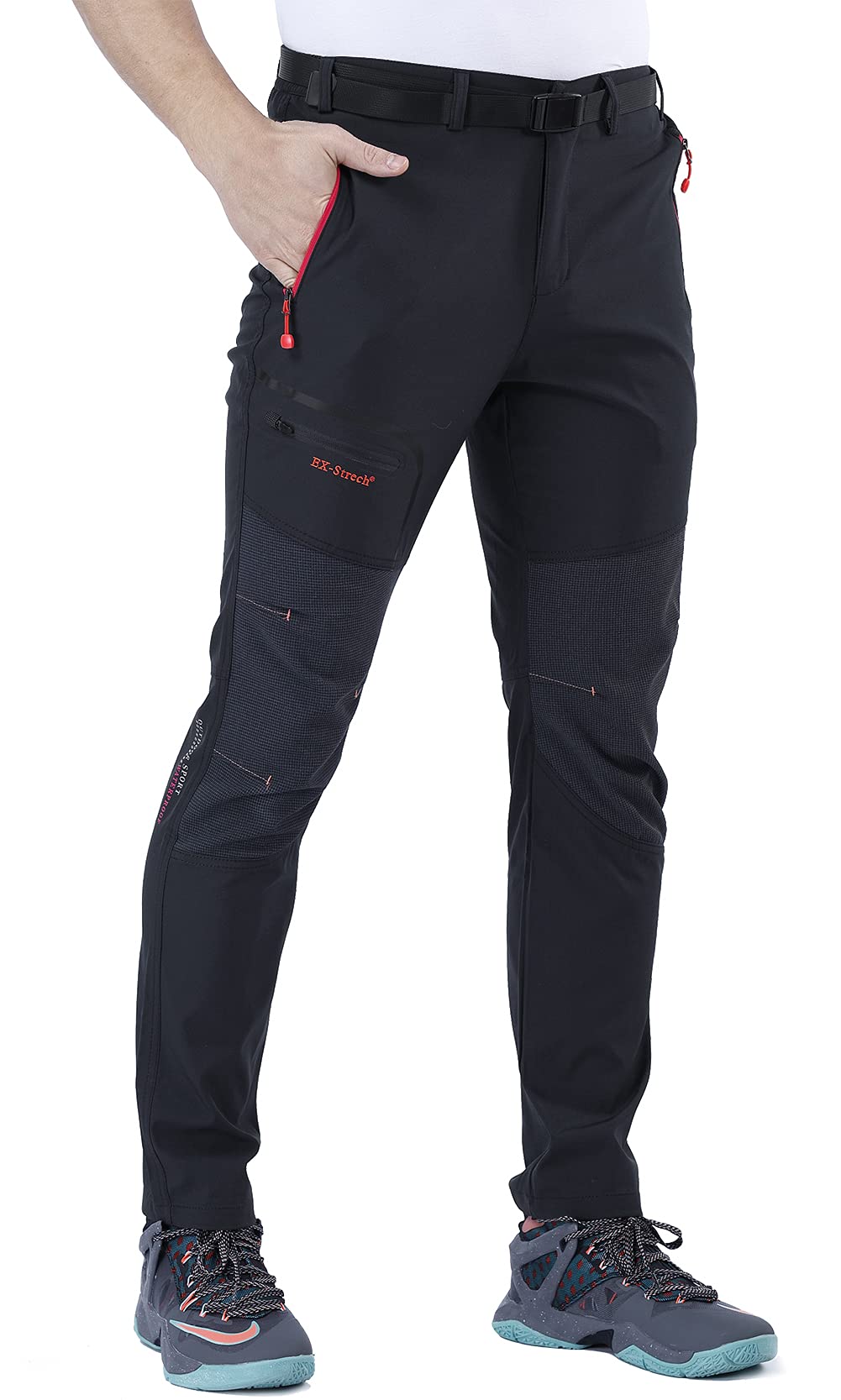 CARETOO Pantaloni Trekking Uomo Funzionali Softshell Pantaloni Autunno Invernali Impermeabili e Traspiranti Sport all'aperto Montagna Escursionismo