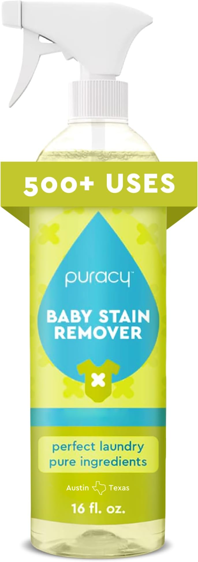 Stain Remover for Baby Clothes and Cloth Diapers, Newborn Baby Essentials Must Haves, Enzyme-Based Laundry Spray, Natural Spot and Odor Cleaner, 16 Oz