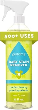 Puracy Stain Remover, Travel and Laundry Stain Cleaner for Clothes, Baby Essentials, Kids Stains, Oil and Fabric Spot Cleaner (Baby Stain Remover Spray, 16 fl oz)