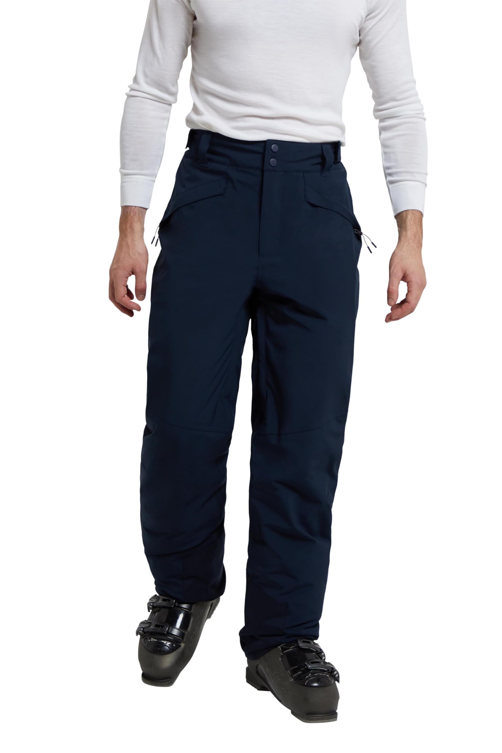 Mountain Warehouse Orbit Stretch Mens Ski Pants - Waterproof Winter Salopettes, Recco Reflectors - Perfect for Winter Holidays, Skiing & Snowboarding Navy 2XL