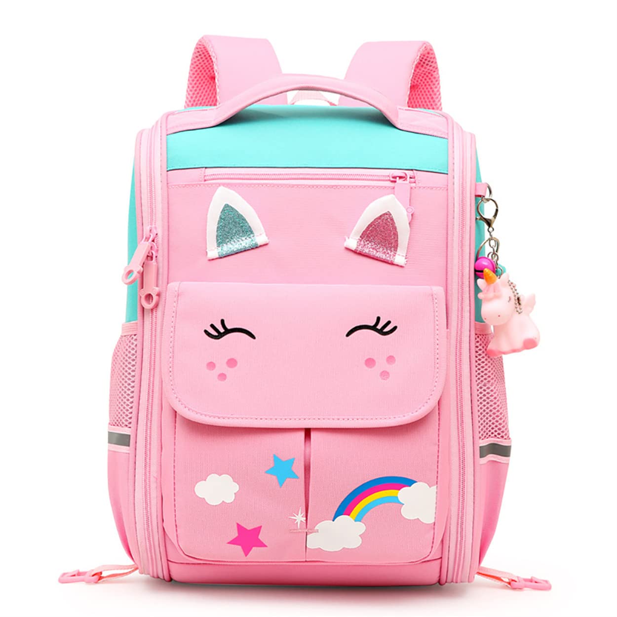 TOMVAESUnicorn Girls Backpacks, Backpack for School,Double Handle Rolling Backpack,Girls Travel School Children Toddler Trip Rolling Bag Girls Travel Roller Bag