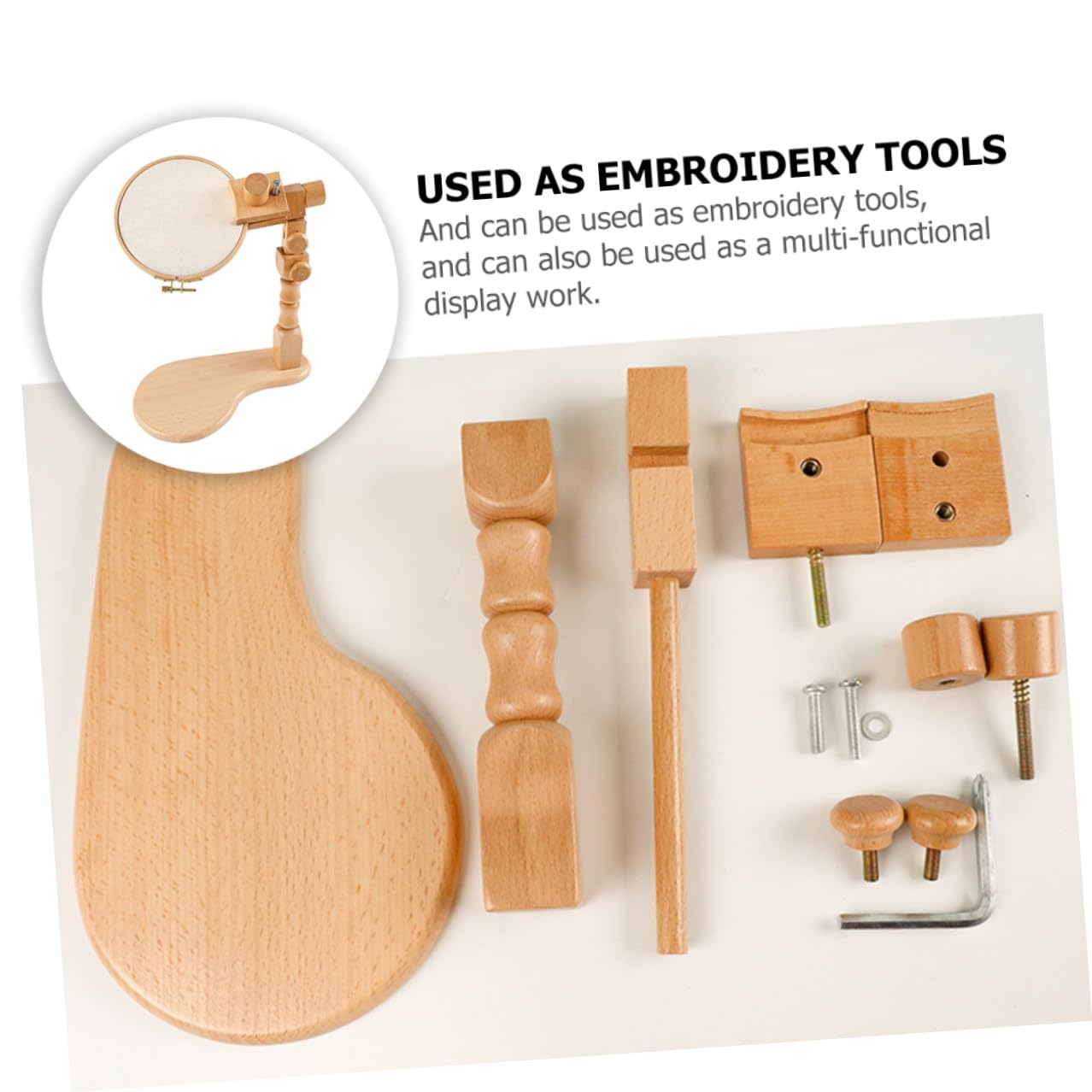 OATIPHO Bastidor de Punto de Cruz Ajustable de Madera Haya para Bordado DIY Soporte Multifuncional y Diseño Fácil de Desmontar Adecuado para Uso en Casa