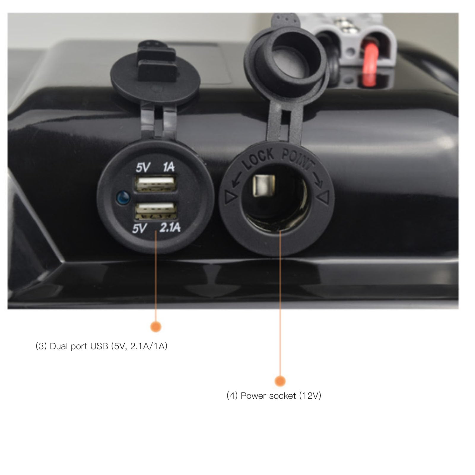 Batteria 100Ah 12V, Scatola Caricabatteria Marina Doppia Presa USB Connessione Rapida Indicatore Tensione Centro di Alimentazione Batteria del Motore Intelligente per SUV, ATV(BA850A)