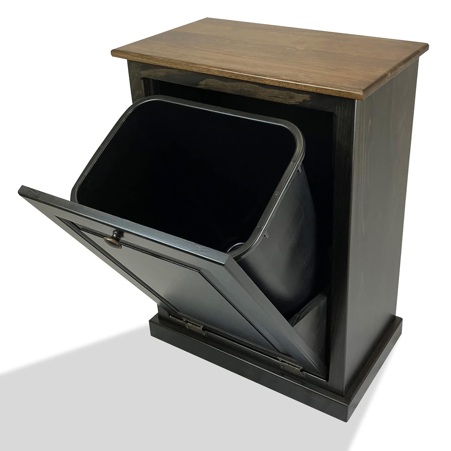 Peaceful Classics Tilt Out Trash Cabinet - Wooden Pull Out Cabinet, Decorative Trash Bin for Kitchen, Bedroom, & Home Patio - Mocha