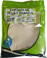 Farinha de Feijão Branco, Phaseolus Vulgaris, Pó Natural, 100g.