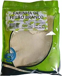 Farinha de Feijão Branco, Phaseolus Vulgaris, Pó Natural, 100g.